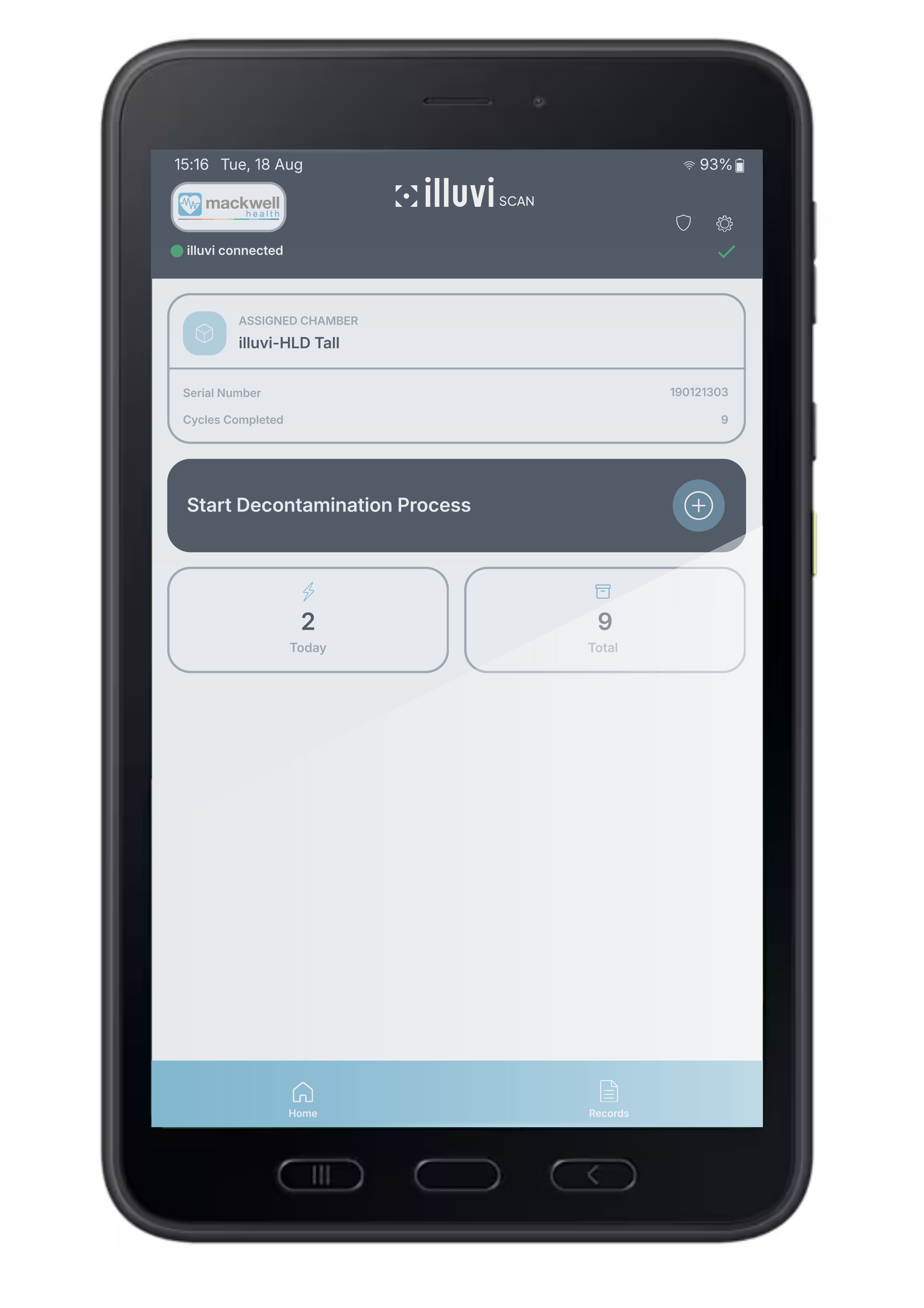 Samsung Galaxy Tab Active5 displaying the illuvi® Scan app
